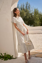 Load image into Gallery viewer, Kamara Striped Alna Button Up Midi Dress

