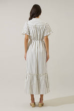 Load image into Gallery viewer, Kamara Striped Alna Button Up Midi Dress
