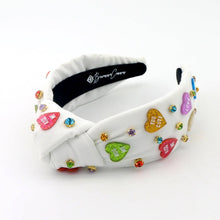 Load image into Gallery viewer, White Headband w/ Multi Color Candy Hearts
