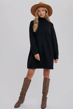 Load image into Gallery viewer, Black Turtleneck Sweater Dress

