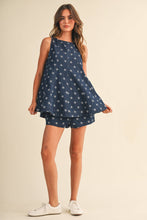 Load image into Gallery viewer, Star Denim Trapez Top and Shorts
