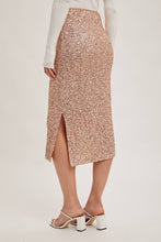 Load image into Gallery viewer, Champagne Sequin Midi Skirt
