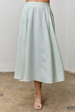Load image into Gallery viewer, Cream &amp; Light Blue Striped Midi Skirt
