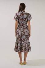 Load image into Gallery viewer, Bellucci Poplin Button Front Tiered Midi Dress Rustic
