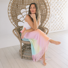 Load image into Gallery viewer, Watercolor Ruby Fringe Sarong: One Size
