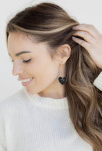 Load image into Gallery viewer, Mina Heart Earrings - Black
