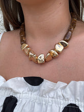 Load image into Gallery viewer, Gemstone &amp; Chunky Gold Beads Necklace
