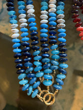 Load image into Gallery viewer, Blue Multi &amp; Red Multi Beaded Necklaces
