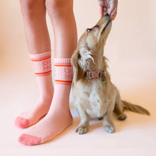 Load image into Gallery viewer, Dog Mom Striped Ribbed Crew Socks
