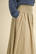 Load image into Gallery viewer, Natural Stripe Smocking Skirt

