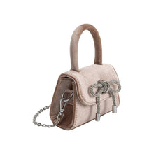 Load image into Gallery viewer, Sabrina Taupe Mini Velvet Top Handle Bag no
