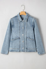Load image into Gallery viewer, Scallop Trim Denim Jacket
