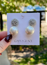 Load image into Gallery viewer, Celinè Pearl &amp; Pavé Stud Earrings
