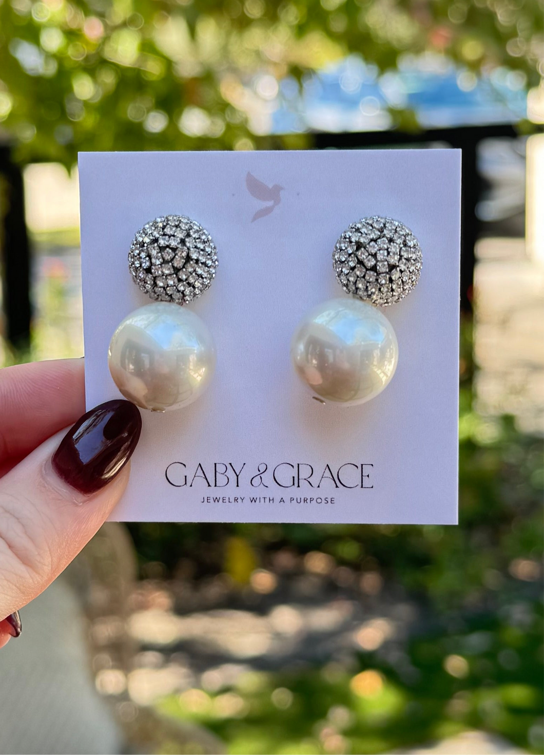 Celinè Pearl & Pavé Stud Earrings