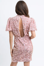 Load image into Gallery viewer, Sequin Puff Sleeve Open Back Dress - Rose
