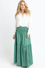 Load image into Gallery viewer, Floral Stripe Tier Smock Maxi Skirt
