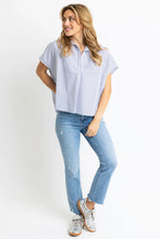 Load image into Gallery viewer, Stripe Signature Vneck Collar Top - Navy
