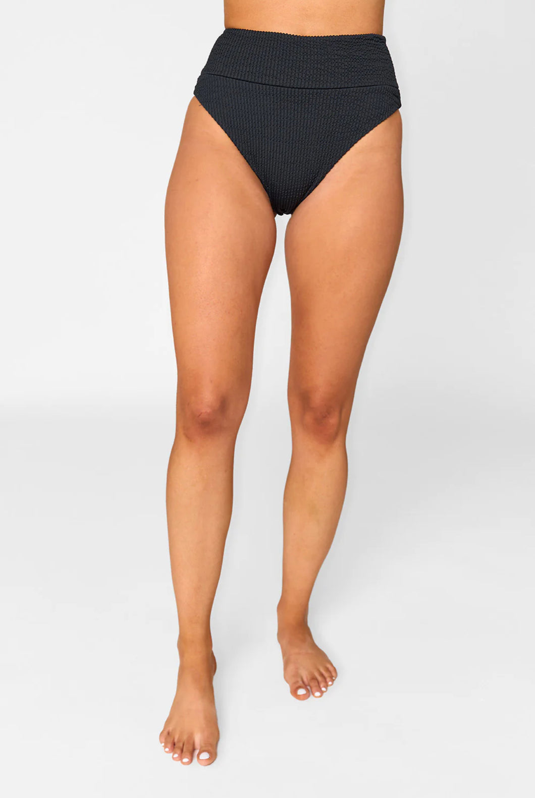 Ora Black High-Waisted Bikini Bottoms