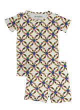 Load image into Gallery viewer, Short Sleeve &amp; Shorts Two Piece PJs - Quilt Pink
