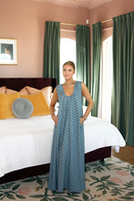 Load image into Gallery viewer, Denim Polka Dot Scoop Maxi Dress
