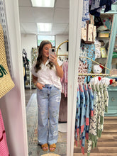 Load image into Gallery viewer, Super High Rise Floral Vintage Flare Jeans
