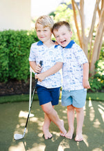 Load image into Gallery viewer, Blue Golf Toile Boys Polo
