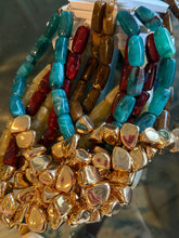 Load image into Gallery viewer, Gemstone &amp; Chunky Gold Beads Necklace
