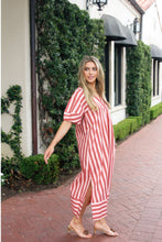 Load image into Gallery viewer, Stripe V-Neck Signature Dress - Burgundy
