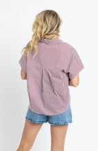 Load image into Gallery viewer, Stripe Signature Vneck Collar Top - Maroon
