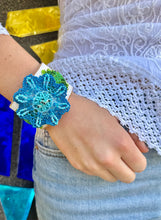 Load image into Gallery viewer, Large Beaded Cuff with Flower - Multi
