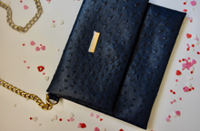 Load image into Gallery viewer, The Everything Crossbody - Navy &quot;Ostrich&quot;
