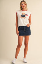 Load image into Gallery viewer, USA Teddy Bear Ivory Top
