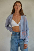 Load image into Gallery viewer, Snapshot Smiley Light Blue Cardigan
