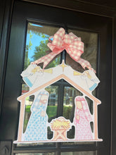 Load image into Gallery viewer, Joy to the World Pastel Nativity Door Hanger
