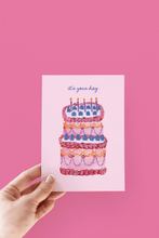 Load image into Gallery viewer, It's Your Day Birthday Cake Greeting Card
