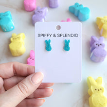 Load image into Gallery viewer, Glitter Bunny Studs - Blue
