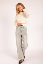 Load image into Gallery viewer, Polka Dot High-Waisted Straight Leg Jeans

