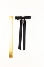 Load image into Gallery viewer, Micro Alice Satin Bow Barrette: Black
