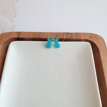 Load image into Gallery viewer, Glitter Bunny Studs - Blue
