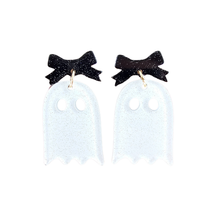 Load image into Gallery viewer, Bow Ghost Earrings - Halloween
