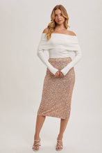 Load image into Gallery viewer, Champagne Sequin Midi Skirt
