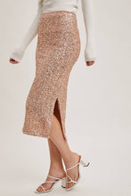 Load image into Gallery viewer, Champagne Sequin Midi Skirt
