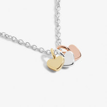 Load image into Gallery viewer, Mini Charms Hearts Necklace In Silver Plating, Rose Gold-Tone Plating And Gold-Tone Plating
