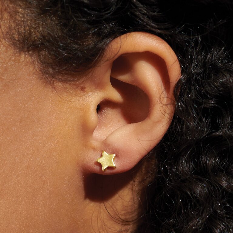 Mini Charms Star Earrings In Gold-Tone Plating