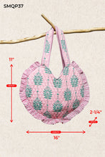 Load image into Gallery viewer, Heart Shaped Ruffle Edge Quilted Tote Bag - Pink Floral
