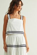 Load image into Gallery viewer, Navy &amp; White Sleeveless Top
