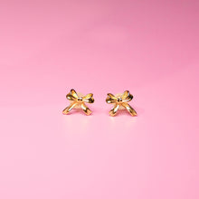 Load image into Gallery viewer, Solid Bow Gold Stud Earring
