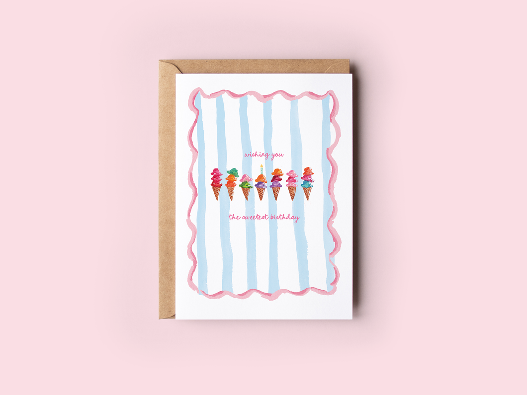 Sweetest Birthday Ice Cream Greeting Card