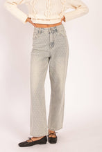 Load image into Gallery viewer, Polka Dot High-Waisted Straight Leg Jeans

