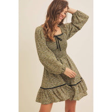 Load image into Gallery viewer, Smocked Mini Dress with Contrast Bow
